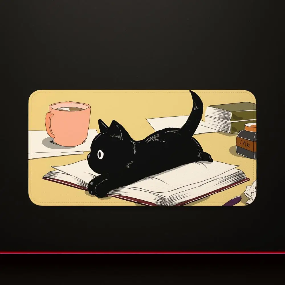 

Ins style Black Cat Mouse Pad Play Mat,Large XXL90x40cmx5mm,stitch Desk Mats,Gaming Accessories,PC Parts