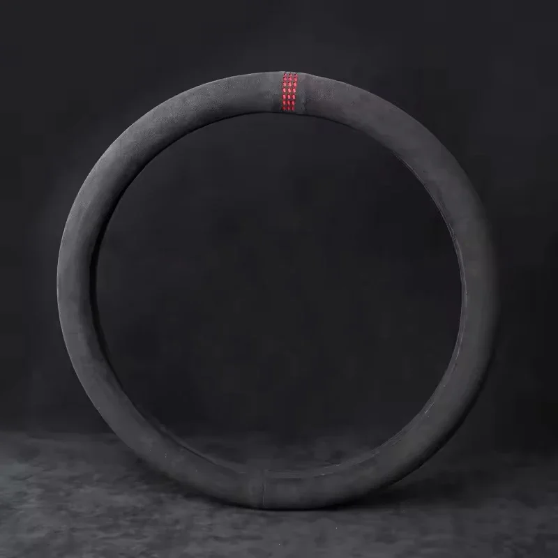 

38cm Suede Leather Car Steering Wheel Cover Wear-Resistant For Mitsubishi Outlander Triton/L200 Xpander Eclipse Cross AIRTREK
