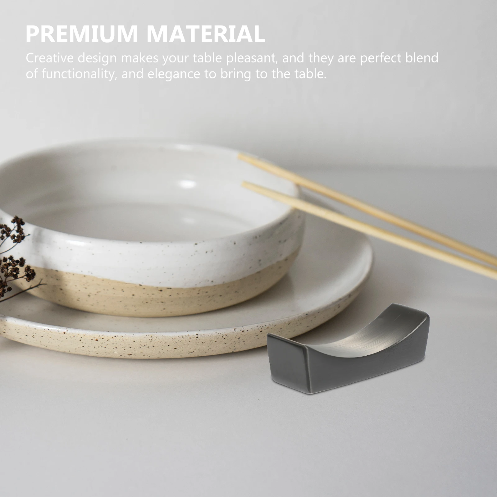 

2pcs Stainless Steel Chopstick Rest Creative Design Premium Cutlery Holder Spoon Fork Stand For Home Office Restaurant