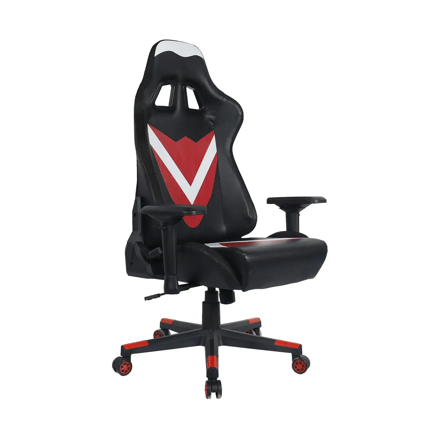 

Luxury Modern Gaming Chair with LED Stainless Steel Executive Office Chair PVC Leather & Metal Adjustment Features for Gamers