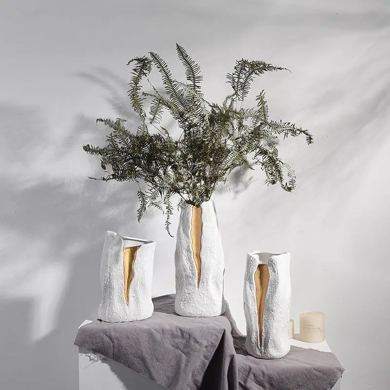 モダンなミニマリストセラミックフラワーベース家の装飾ドライフラワー挿入リビングルームの装飾ホームアクセサリーサンプルルーム