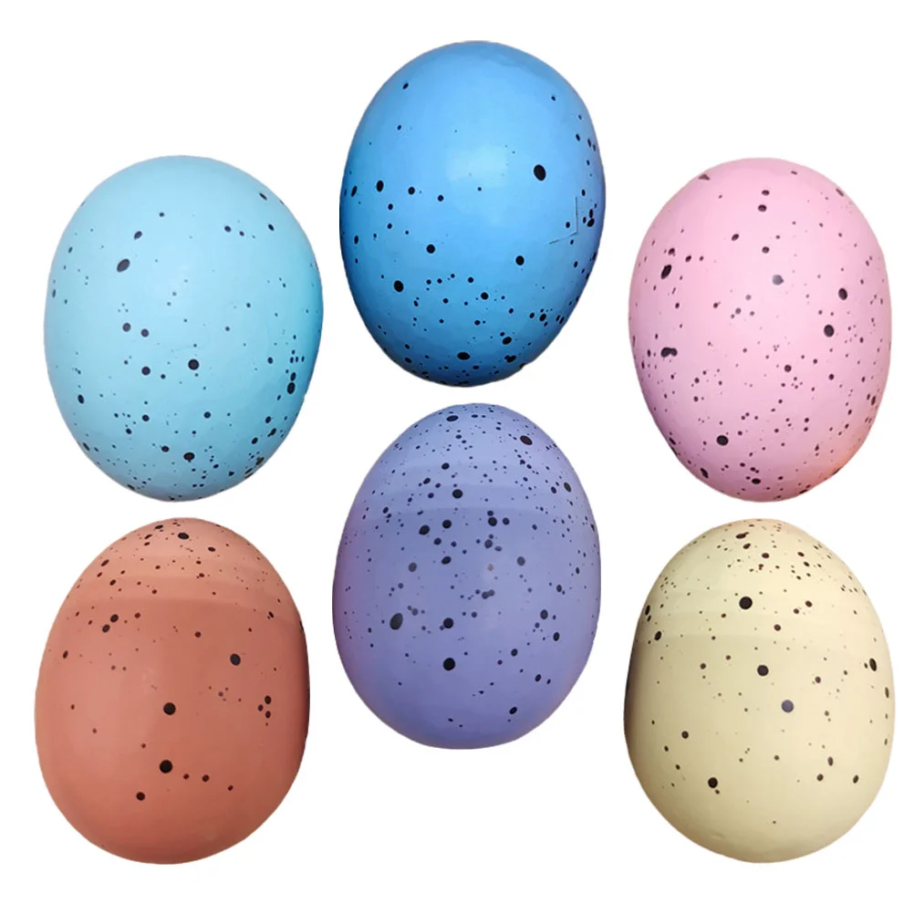 

6 Pcs Artificial Simulation Egg Model Baby Foam Models Colored Eggs Decoration Easter Props