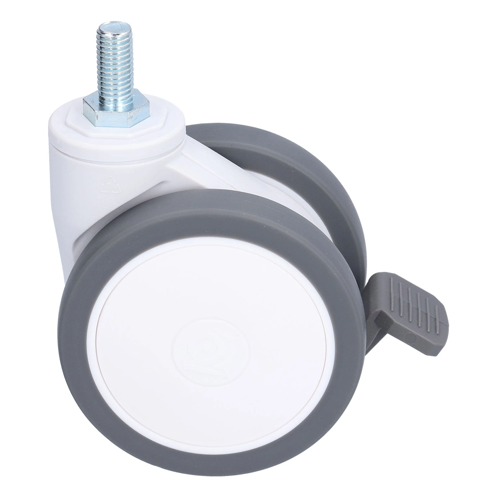 Caster Wheel Heavy Duty Universal TPR Silent Swivel Castors with Brake M12 Thread 4in
