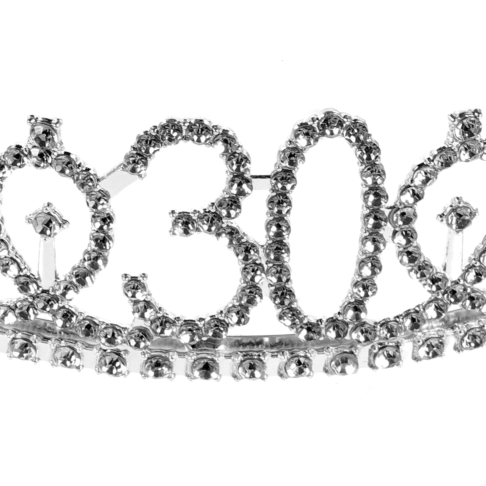 

Birthday Crystal Rhinestone Tiara Queen Crowns 30th Party Headband Combs Pin Anti-Allergic Alloy Material Royal Glory Dance