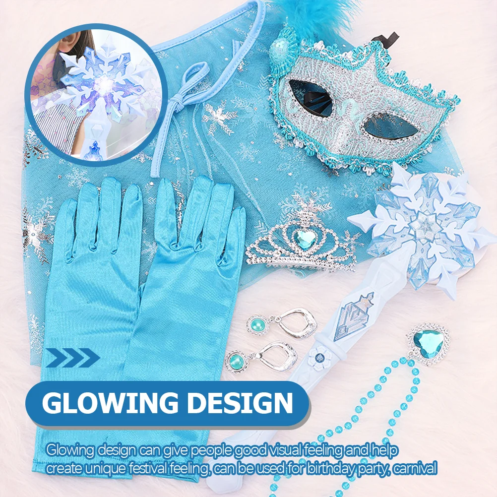 Princess Wands Christmas Light Toys LED Decor Princess Wands Girls LED Toys Snow Filler Froze Snowflake Wand