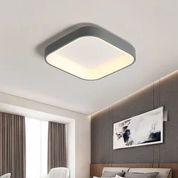 Square Modern LED Ceiling Lights For Living Room With APP Dimmable Bedroom Lamp Fixtures Office Study Decor Gray Plafon Lustre
