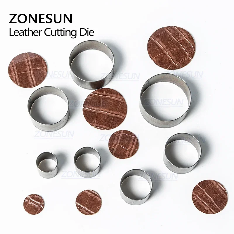 ZONESUN Full Steel Leather Cutting Die Steel Rule Die 20/25/30/50mm Round Mold Punching Clicker Die For Cutting Out Leather PVC