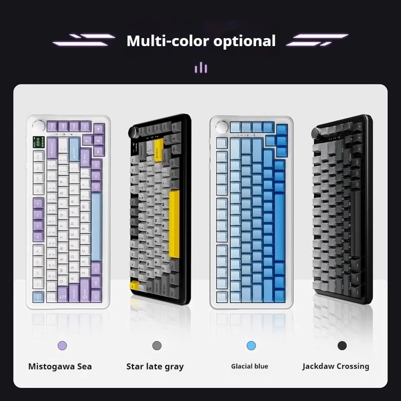 Ajazz Ak820max Tri-Mode Blueteetch Wireless Gaming Mechanical Keyboard Pbt Keycaps Rgb Gaske Structure Computer Keyboard Gaming