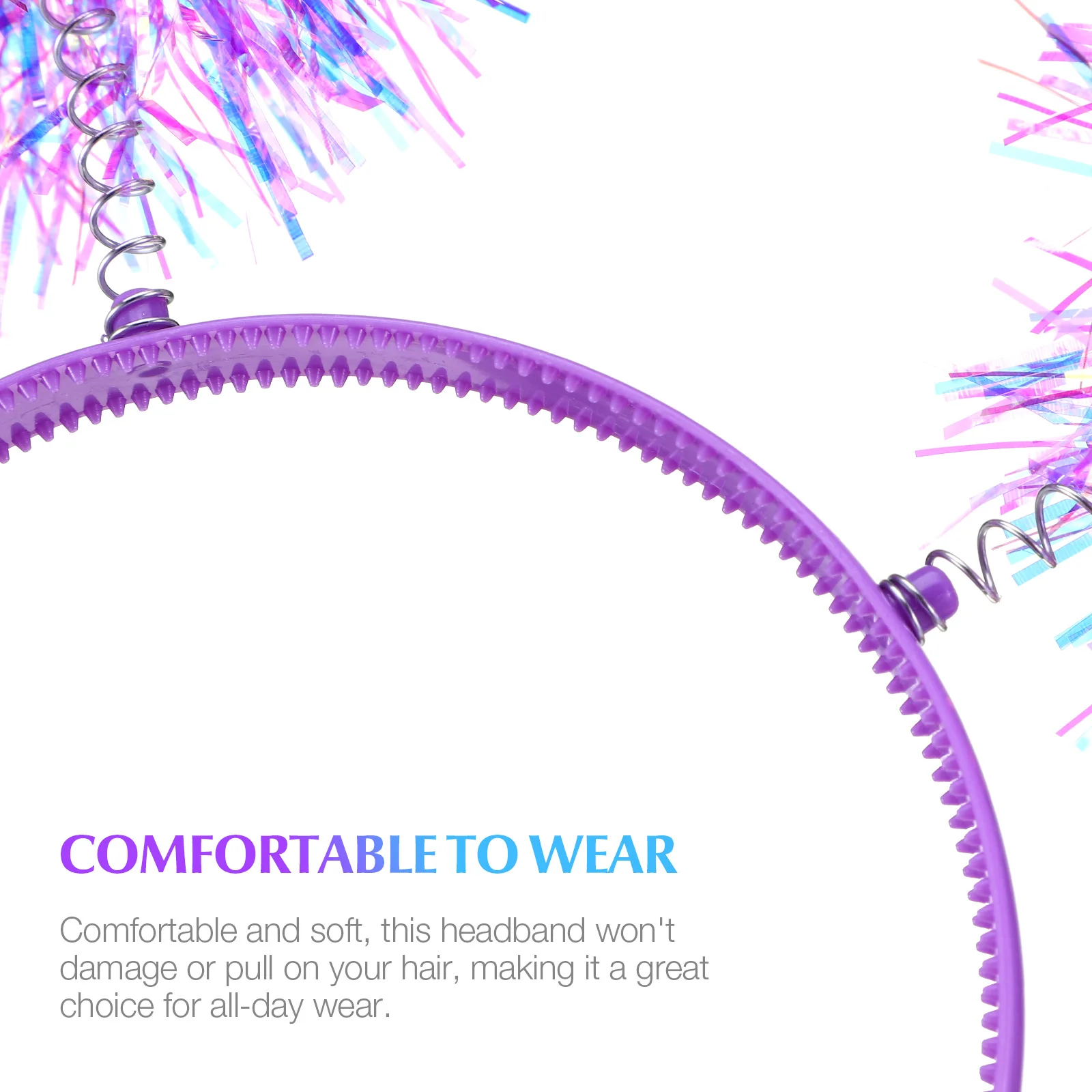 

5 Pcs Shiny Tinsel Headb s Hair Ball White Red Purple Green Blue Comfortable Wedding Party Accessories
