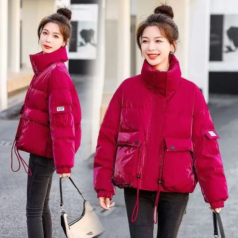 Korean New Hooded Parkas Women 2023 Winter Women Down cotton Coat Puffy Warm Cotton Padded Jackets Female Thicken Windbreak Coat