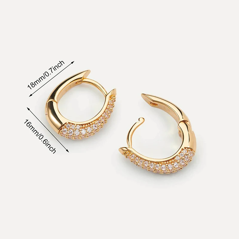 TIANDE Gold Color Classic Big Hoop Earrings For Women Exquisite Zircon Smooth Piercing Huggies Earrings 2023 Fashion Jewelry