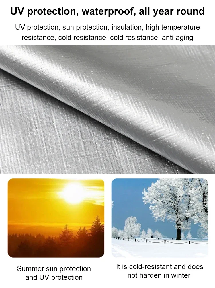 Thickened Sunshade Tarpaulin Truck Outdoor Sunscreen Tarpaulin Waterproof Double Silver Thickened Sunshade Cloth Rainproof Cloth image 5