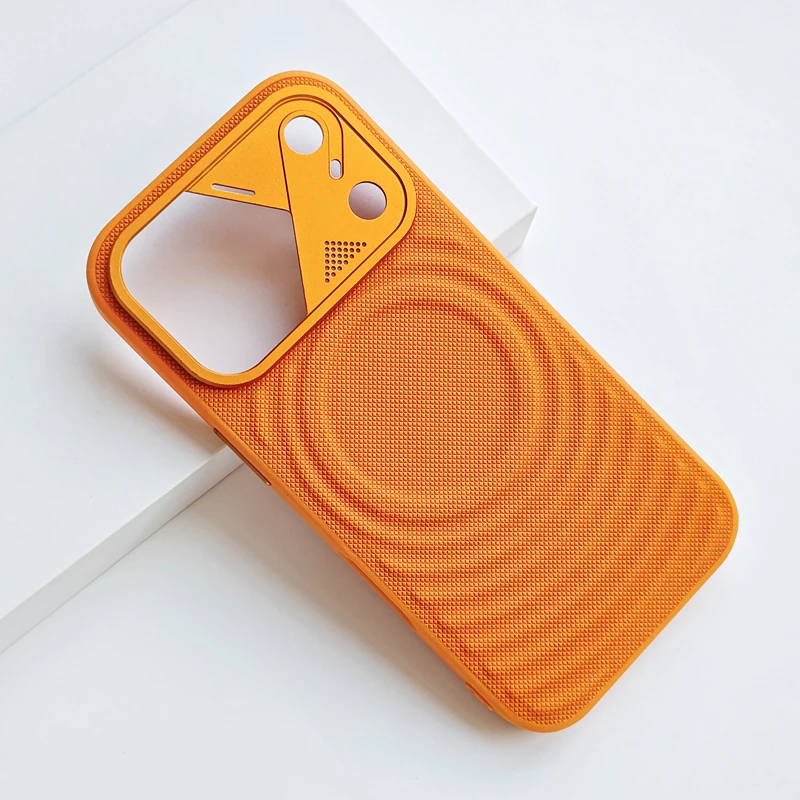 

For iPhone 17 Pro Max 17 Pro Case Magnetic Luxury Wave PU Leather +TPU Edge Cover with Metal Camera Lens Protection