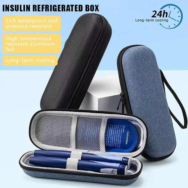 1Set Portable Diabetic Insulin Cooling Bag Protector Refrigerated High Capacity  Cooler Organizer Travel Case