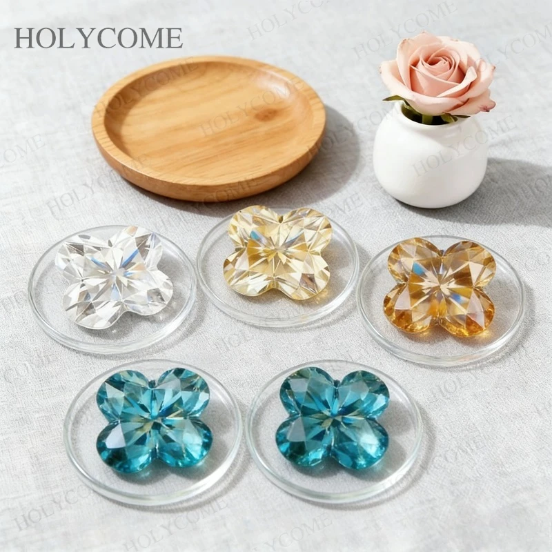 

GRA Certified Moissanite Loose Stone Beads Four-Leaf Clover 0.4-6CT Multicolor VVS1 Top Quality For Engagement Jewelry Design