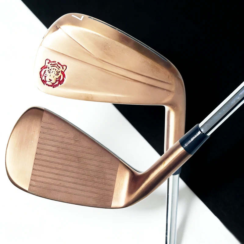 

Golf Clubs Men Rose Gold Golf Irons Hollow Ball Head Irons Set Steel Shaft and Golf Grips 4-9 P R/S Flex