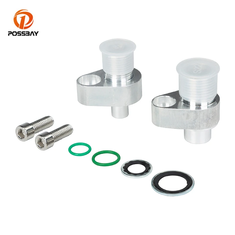 Car Aircondition Compressor Adapter Fittings Billet Aluminum Gasket Sealing Rings Screw Set for Denso 10S17F 10S20F LS Engine