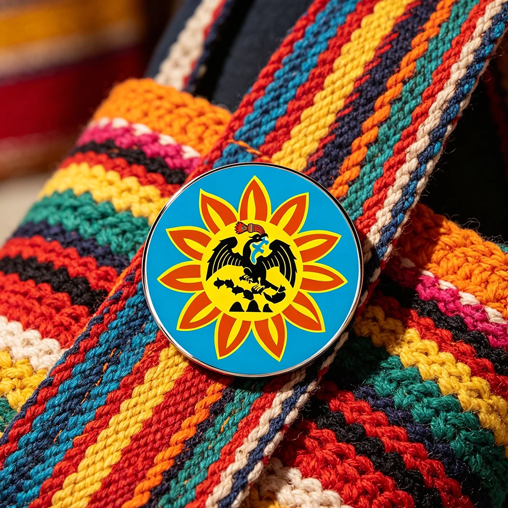 Pin Esmaltado Mexica, Broche Estilo Mexicano para Mujeres y Hombres, para Mochila, Bolso, Solapa, Joyería, Accesorios, Regalos
