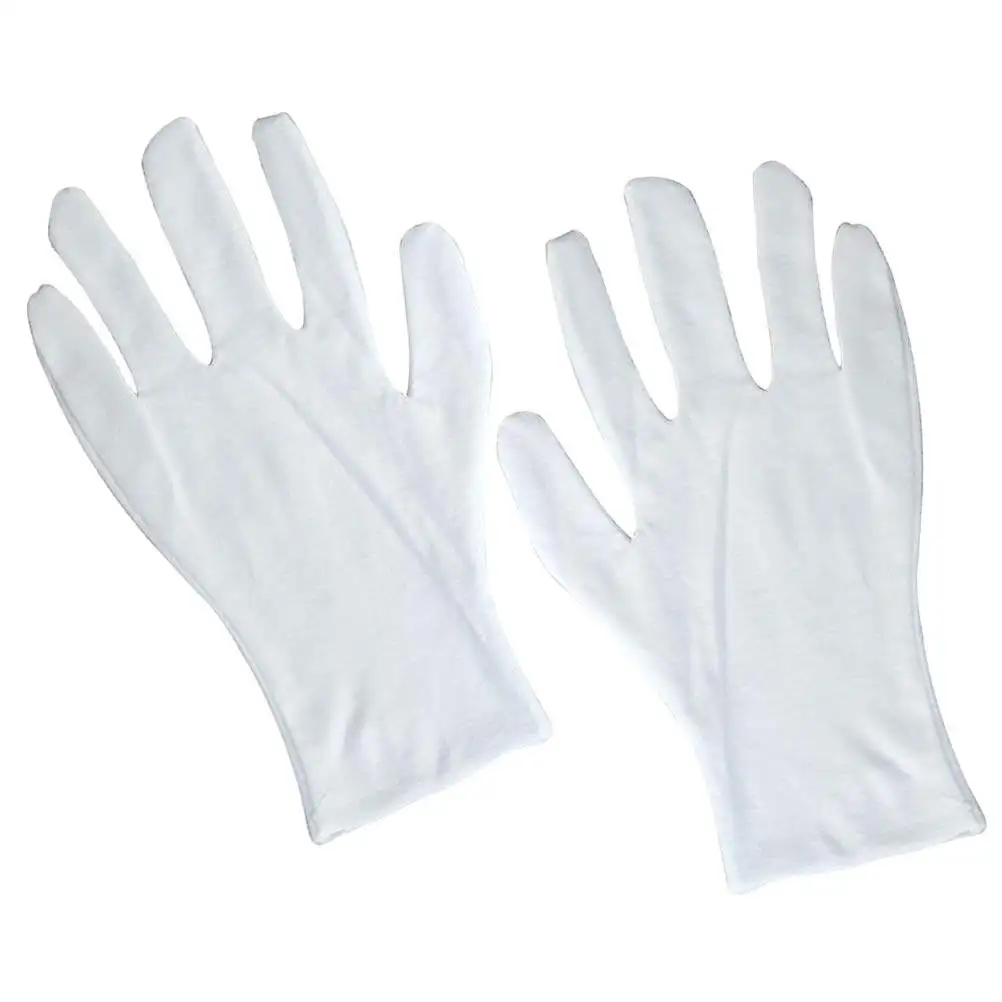

6Pairs Cotton Work Gloves High Elastic Thickened Wrist Wrap Medium Size Lightweight Protective Gloves for Electronics Inspection