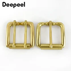 1Pc 40mm Solid Brass Belt Buckle for Men's Belts Adjuster Clasps Single Double Needle Pin Buckles DIY Hardware Accessories