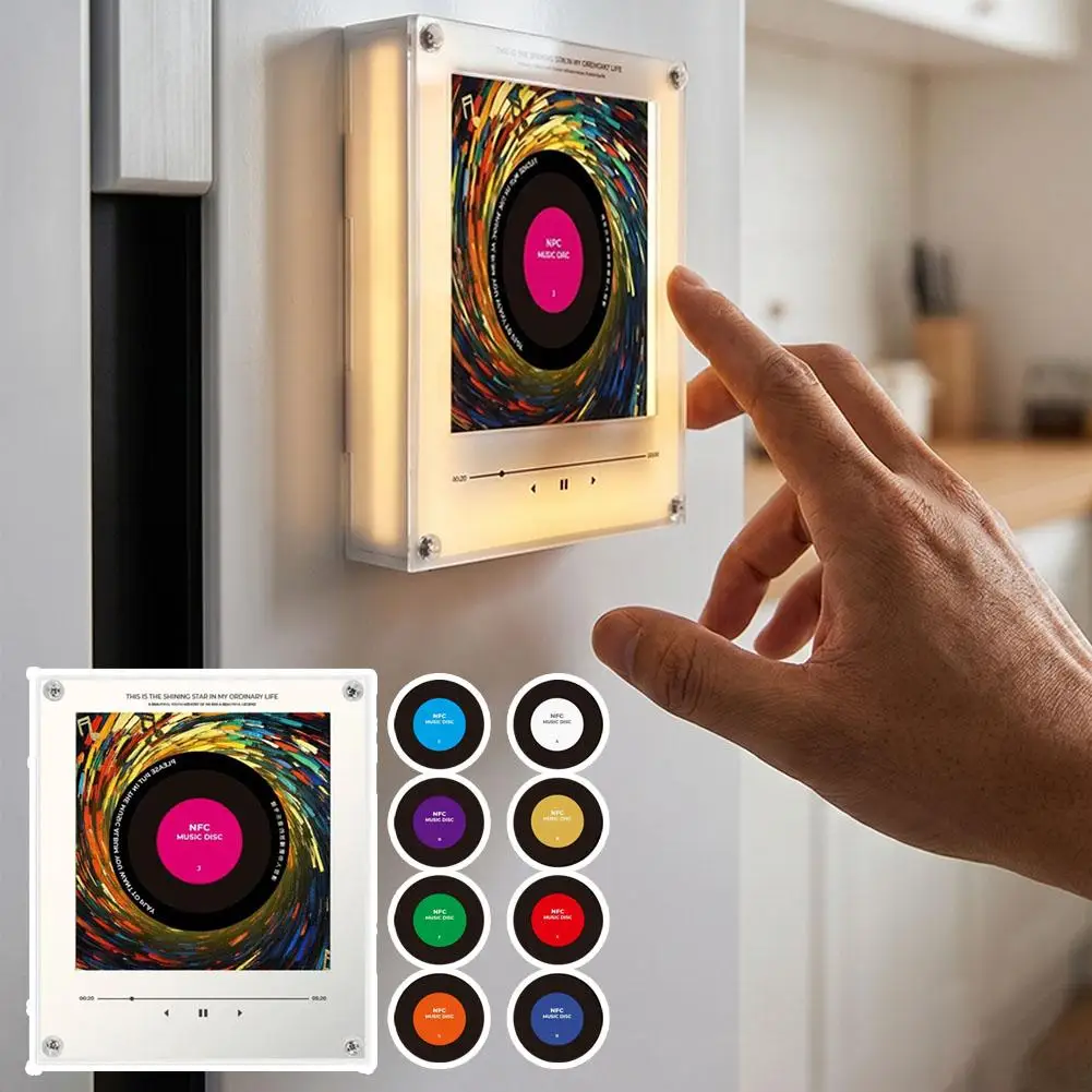 nfc-vinyl-record-fridge-magnet-music-player-led-night-light-touch-control-speaker-creative-home-decor-refrigerator-ornament