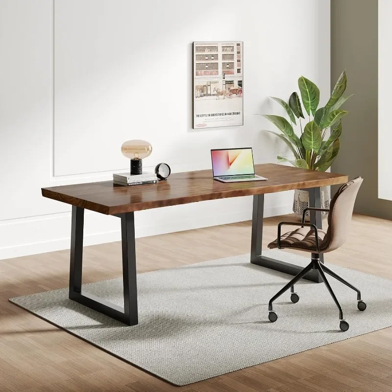 

Solid wood computer desk, country style Large desk - modern gaming work suitable for home office