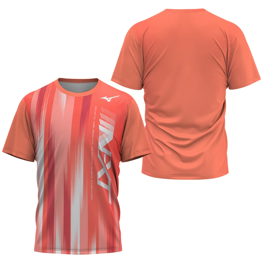 Camiseta de tênis de mesa estampada cor flor masculina, camiseta secagem rápida de badminton, voleibol, verão, 2024