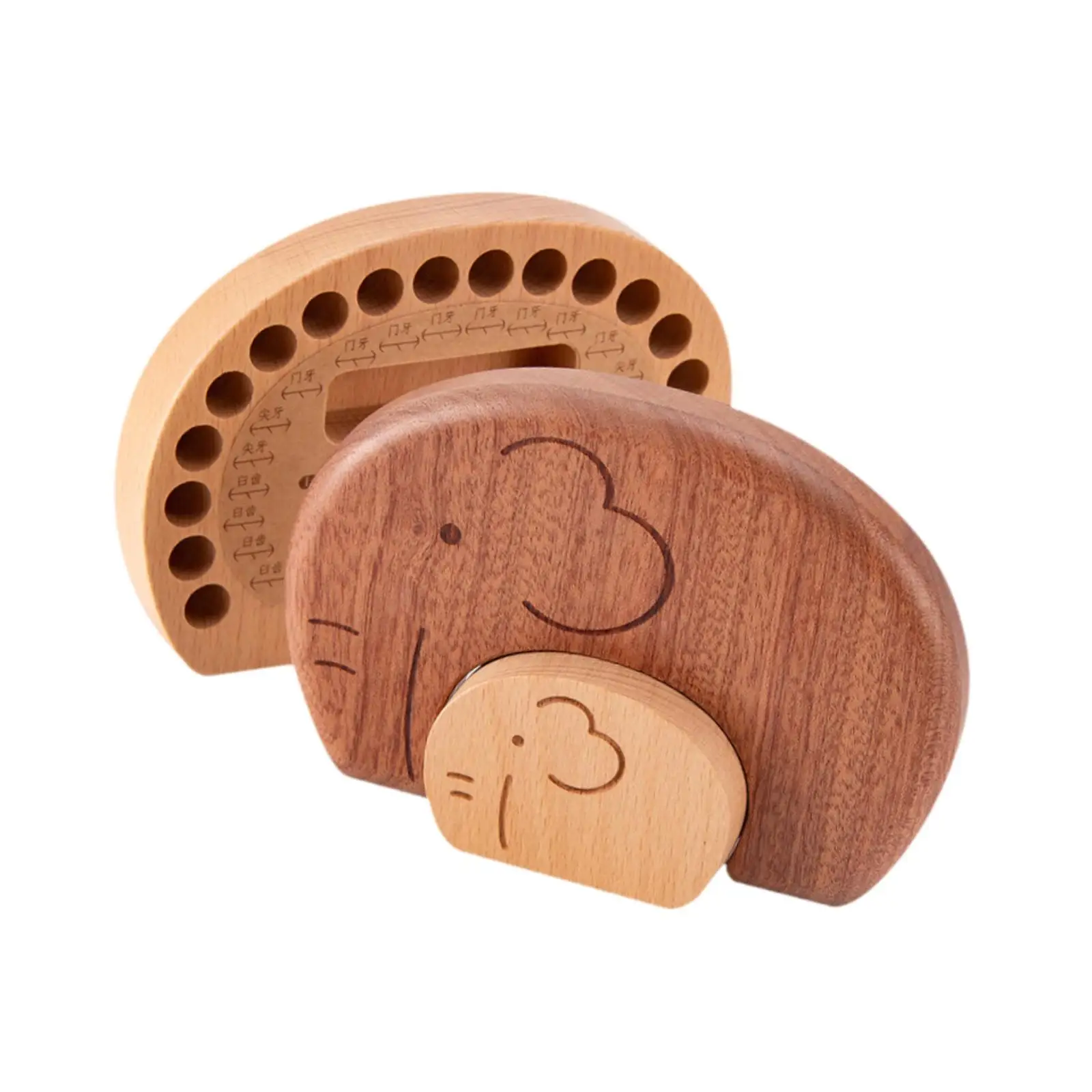 Boîte de rangement en bois pour dents de bébé, ornement de bureau multifonctionnel pour enfants nouveau-nés, boîte de collecte de cheveux compacte faite à la main légère