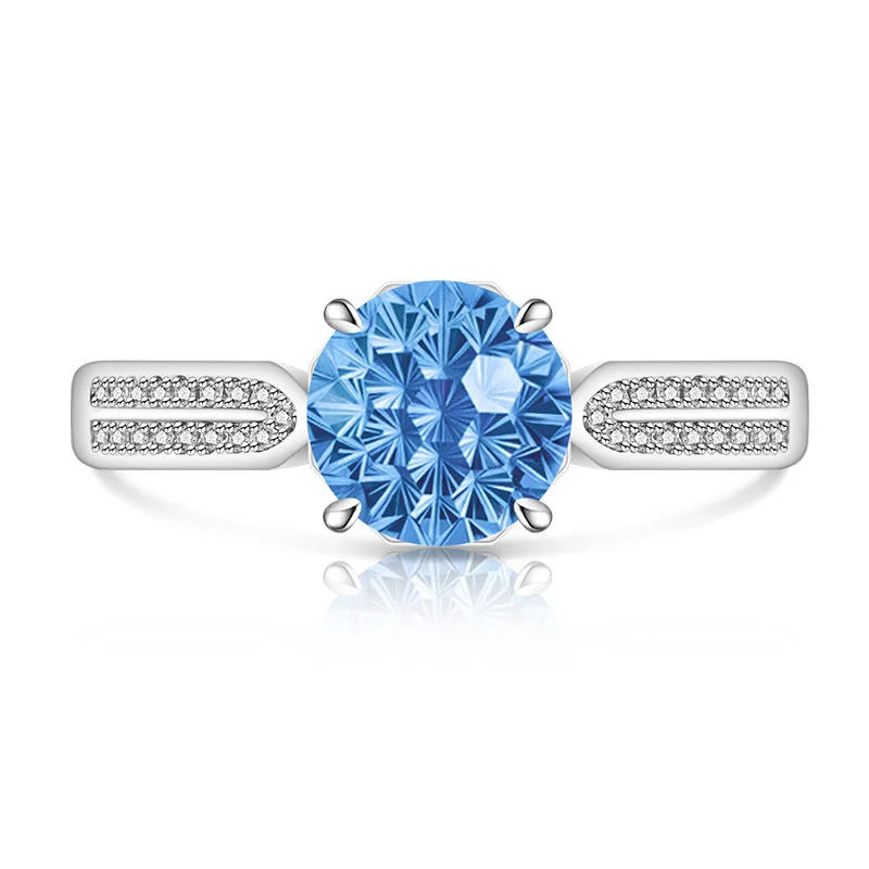 Schlichter, Dezent-Eleganter 925 Sterling Silber Dahliaschliff Hochkarätiger Diamant Mode Damenring Schmuck – Detail 18