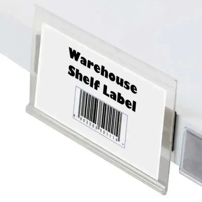 1Pack Plastic PVC Shelf Data Strips Clip Holder Merchandise Price Talker Sign Label Display Magnetic Strip On Back H4.2cm
