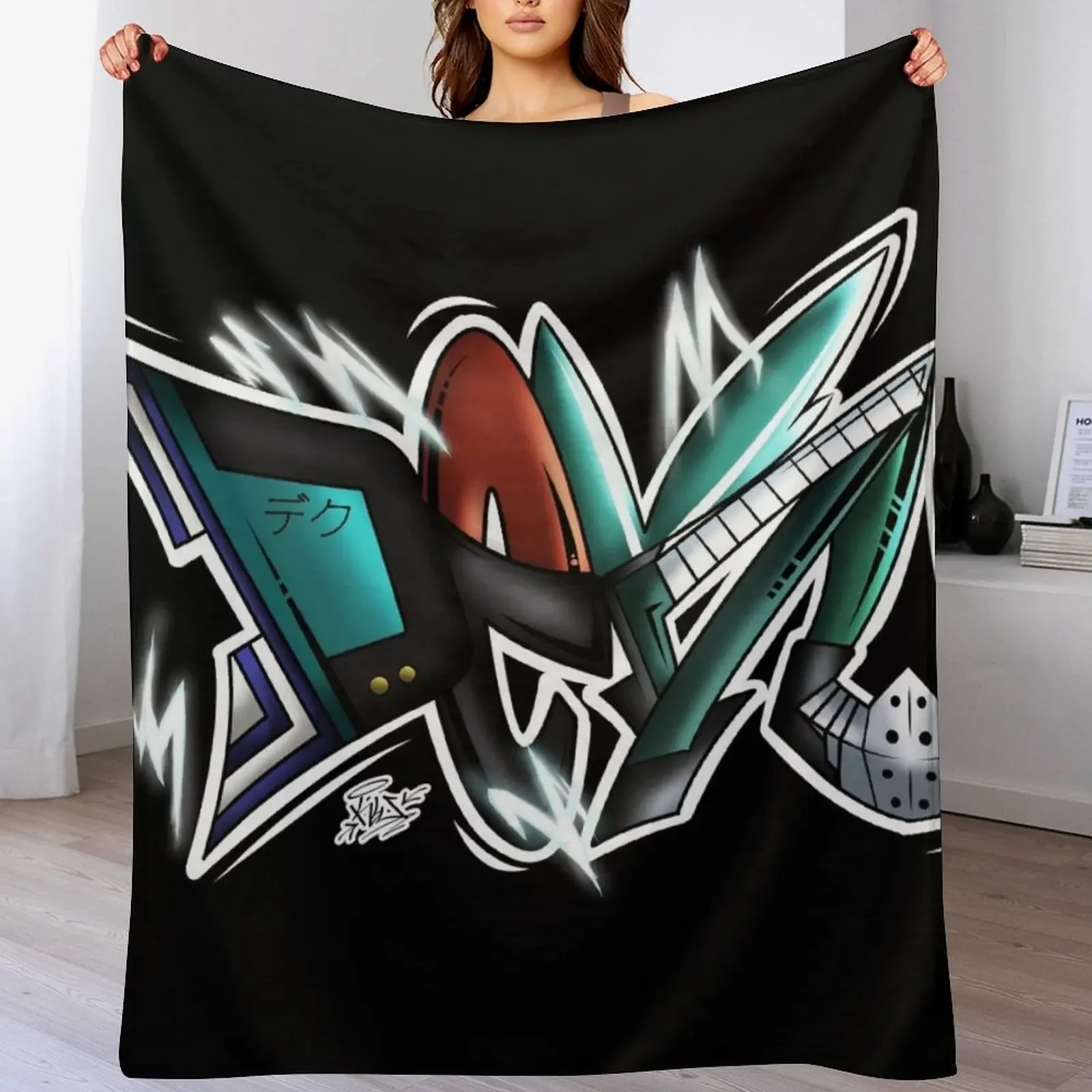 

Graffiti - Deku Throw Blanket Large Sofa Quilt Furry Summer Beddings Blankets