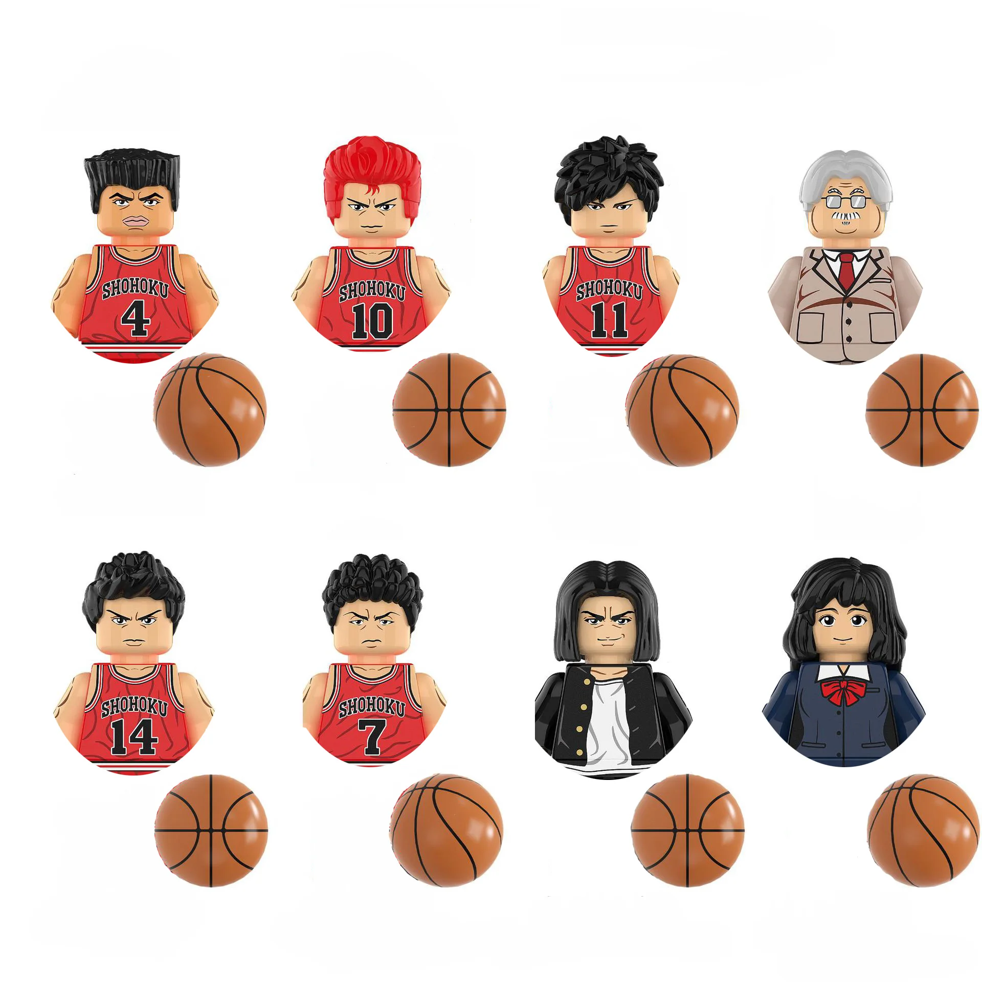 Anime Slam Dunk Master Building Blocks Sakuragi Flower Path Kawa Maple  Basketball Player Mini Action Doll Model Brick Kids Toy