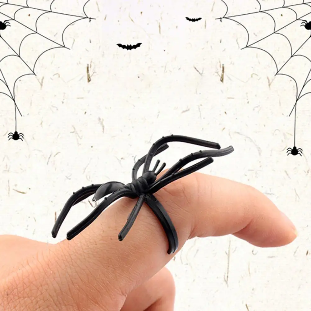 Spider Ring Halloween Spider Ring Party Decoration Spider Props Spider Web Decoration Finger Jewelry Hip Hop Rings Decoration