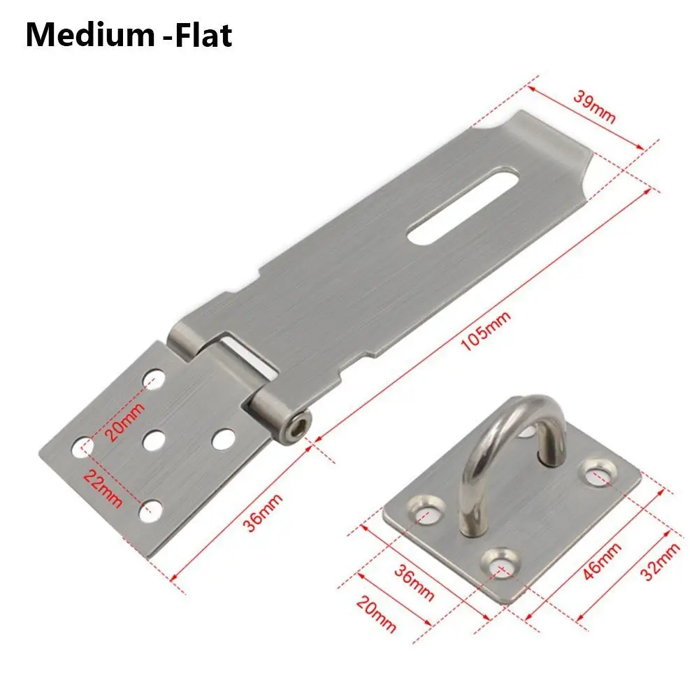 

Durable Stainless Steel Padlock Hasp Burglar-proof Household Shed Latch Right Angle 90 Degree Door Clasp Lock