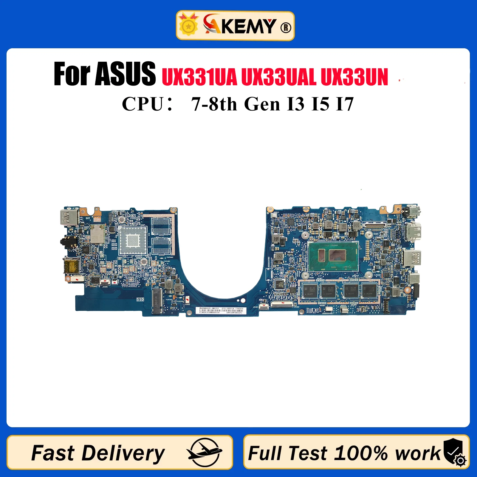 

UX331UA Материнская плата для ноутбука ASUS ZenBook UX331 U3300U BX331U UX33UA UX33UAL UX33UN Материнская плата с процессором I3 I5 I7 100% тест в порядке