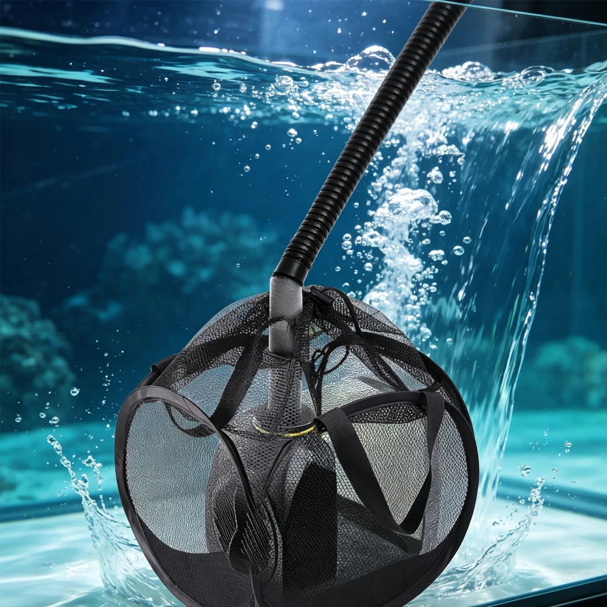 Cubic Grid Pop-up Water Pump Filter Bag Aquarium Automatic Sock External Sponge Material Aquariums Filters Filtre Filtration Net view 5