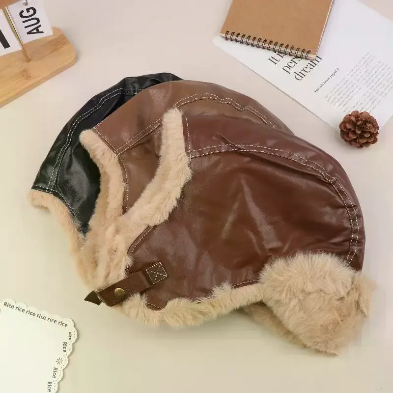 Men Women Thick Warm Fur Hat Fashion Male Female Winter Hat Black Brown Earflap Ski Cap