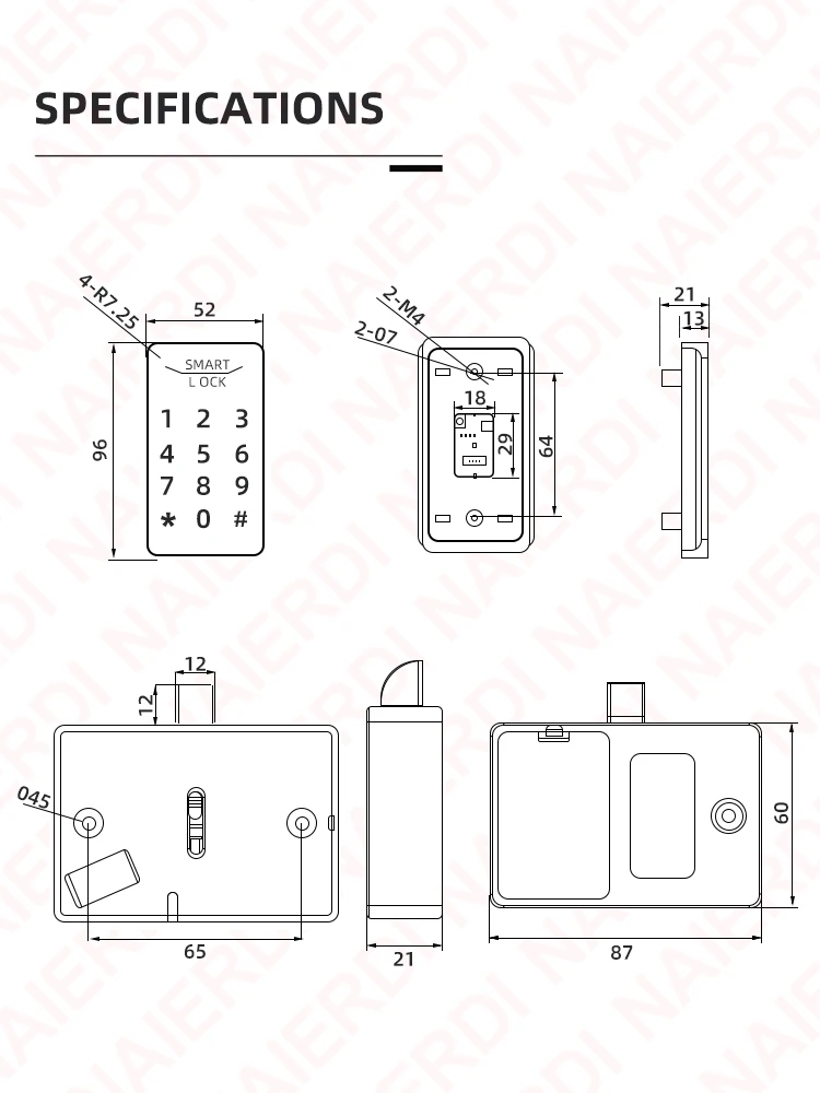 NAIERDI Smart Cabinet Lock Password Drawer Lock Black Combination Security Keyless Cam Lock for School Locker,Gym Locker,Cabinet