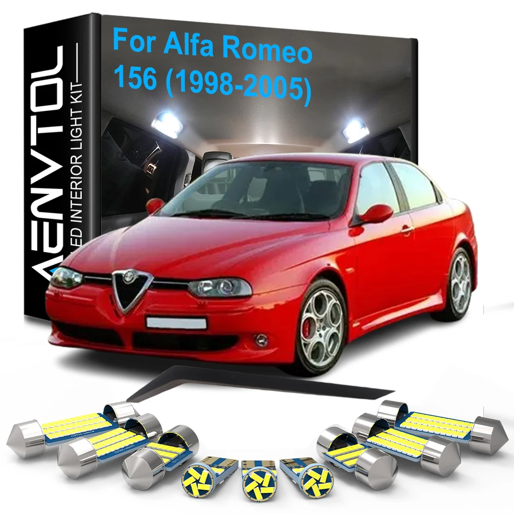 For Alfa Romeo 156 1998-2005 Vehicle Dome Map Reading Vanity Mirror Trunk Glove box Lamps, 10pcs Car LED Interior Lights Canbus