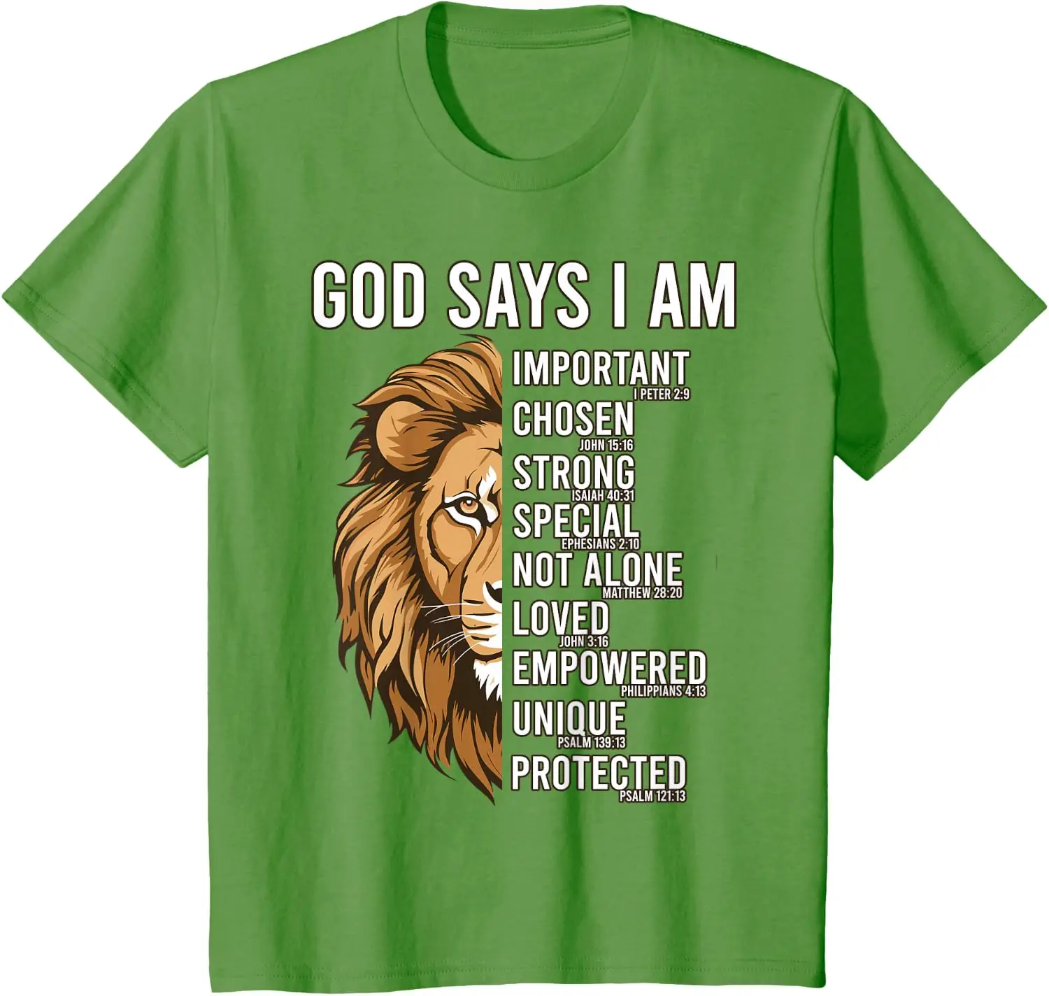 Christian-Shirt God Says I Am Toddler Boys Jesus Lion Judah T-Shirt Unisex Children’s Wear Cotton Casual Kid Graphic T Shirts