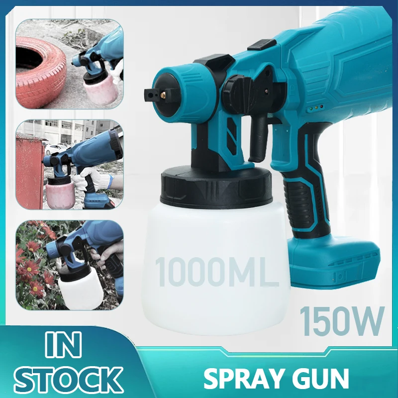 

Electric Spray Gun 1000ML Cordless Home Paint Sprayer Household DIY Flow Control Easy Spraying Auto For Makita 18V Battery