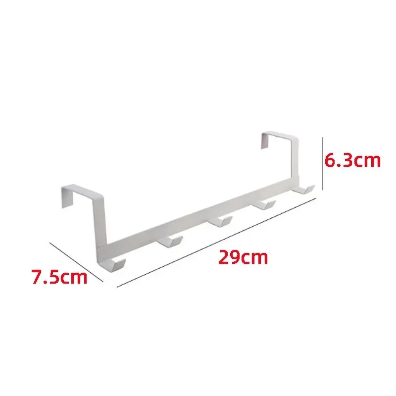 Ganchos sobre a porta 5 ganchos casa organizador de banheiro rack roupas casaco chapéu toalha cabide banheiro cozinha acessórios titular rack