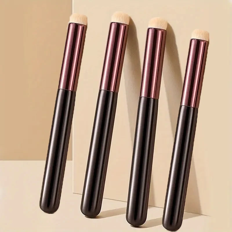 4pcs Round Lip Brushes - Multi-purpose Concealer and Lipstick Blending Brush, Brushless Applicator, Portable Beauty Tool