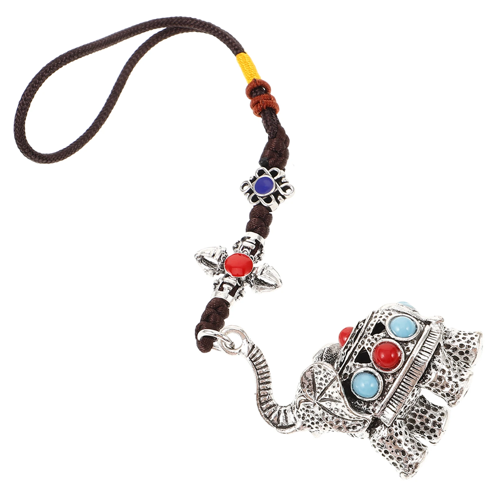 

Elephant Pendant Keychains Alloy Car Accessories Metal Charms Good Luck Amulet Handmade Tibetan Buddhism Sign Fortune Decor
