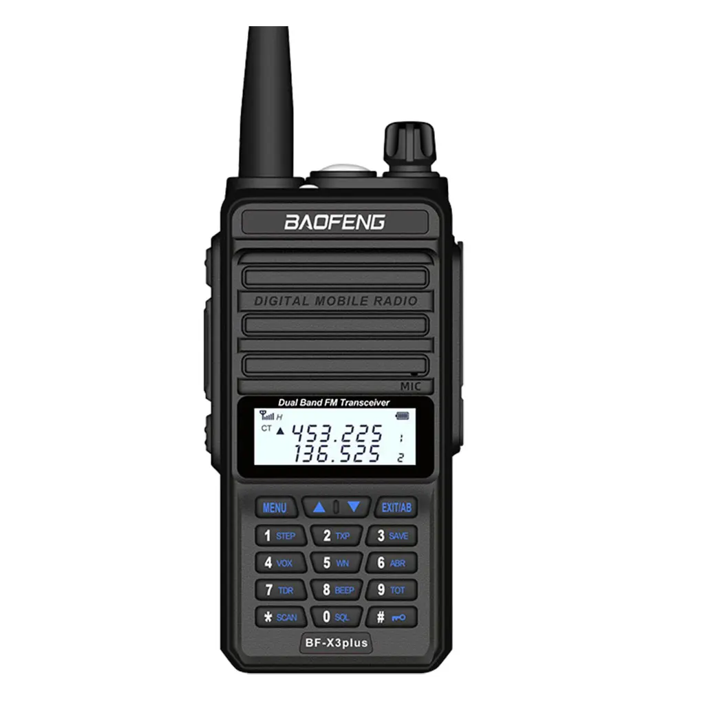 BF-X3plus daleki zasięg Walkie Talkie do przygód na świeżym powietrzu wytrzymały Interkom Tiga Tahap niebieski