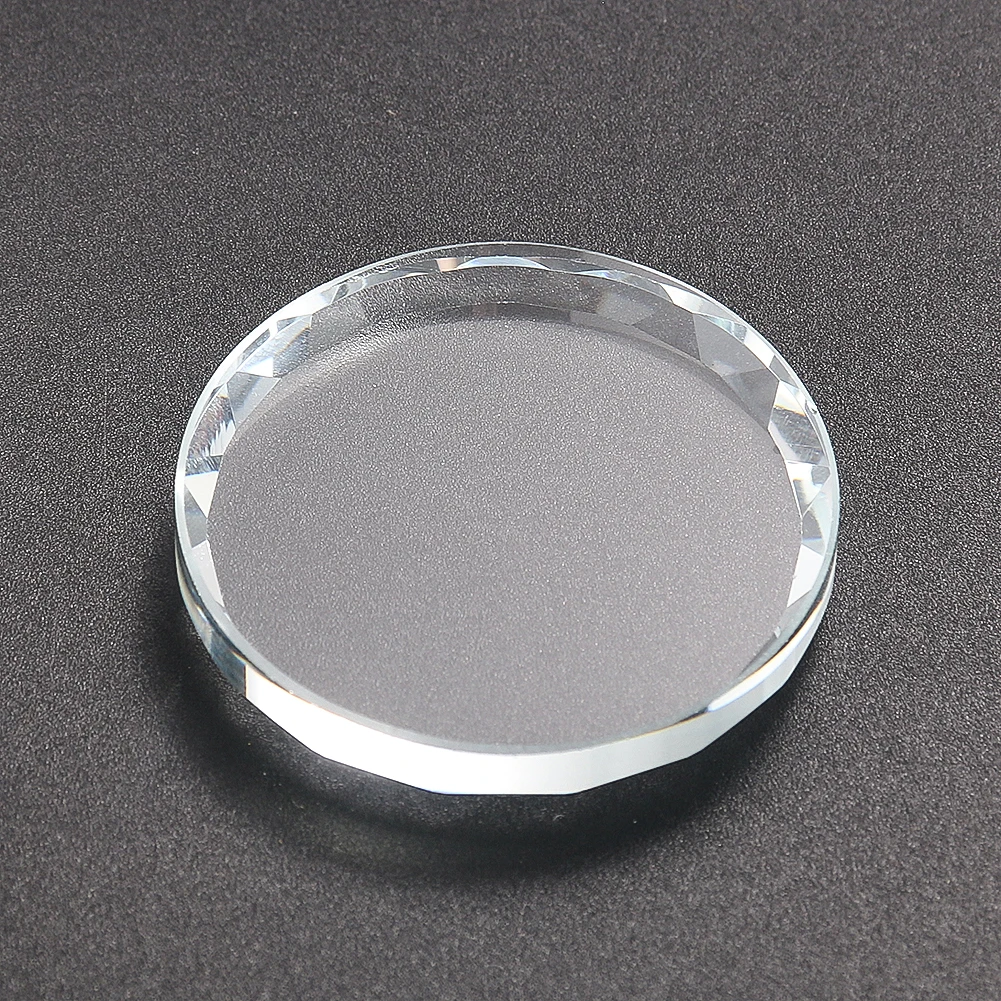 45MM Laser Faceted Prism Glass Round Clear Crystal Crafts Trophy Base Display Stand Grafted Eyelashes Manicure Spacer Tray Decor