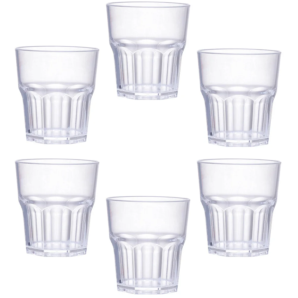 6 Pcs Glass Drinking Cups Cocktail Whiskey Glasses Taster Unbreakable Spirits Acrylic Tumblers Kitchen Gadget Coffe