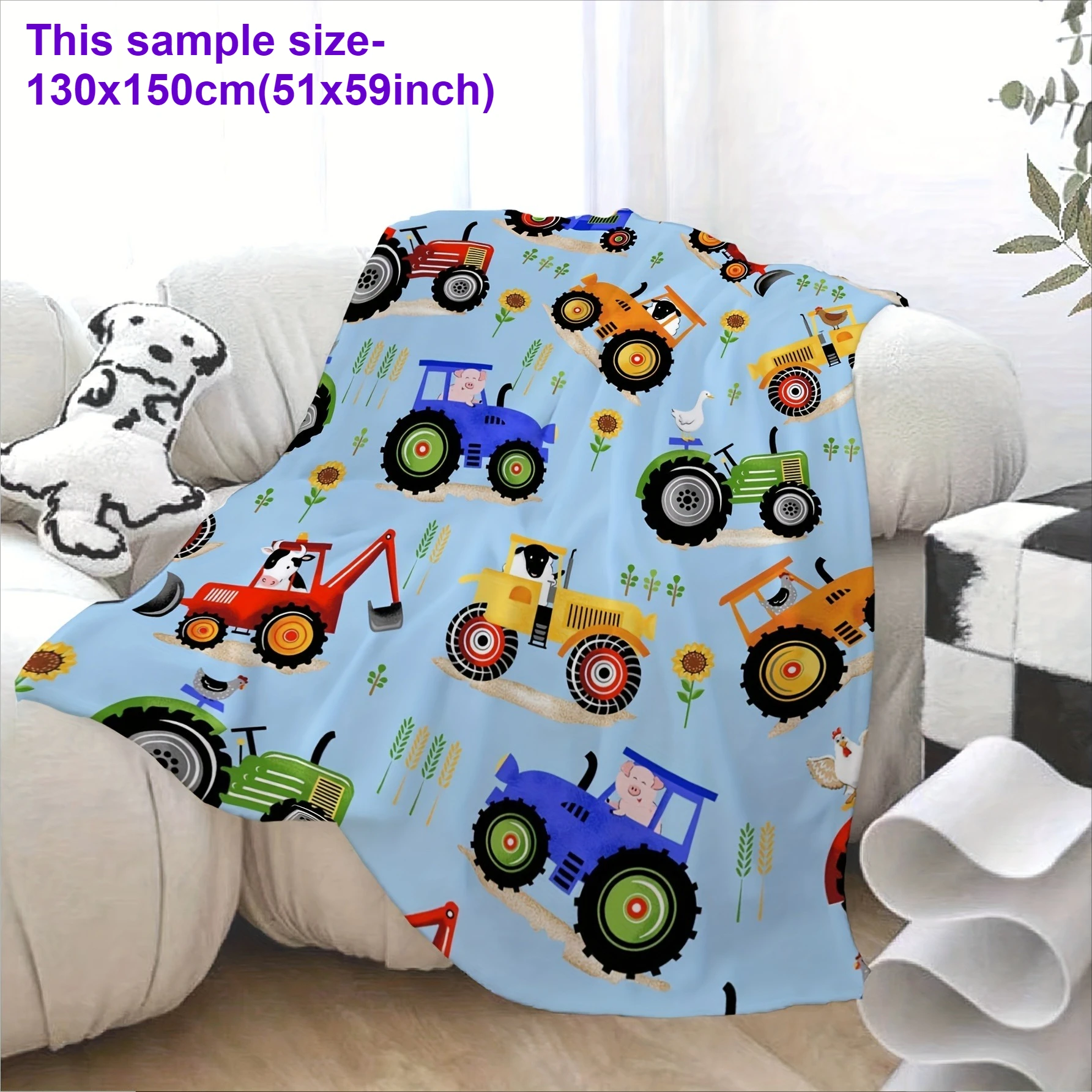 ผ้าห่มลายรถบรรทุกน่ารัก 1 ชิ้น - Sewing Fleece บทวิจารณ์และราคา