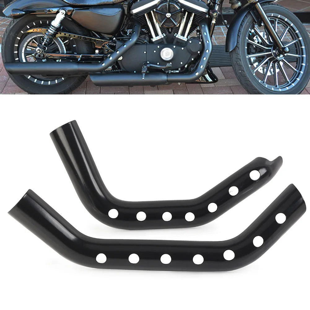 

Aluminum Motorcycle Exhaust Pipe Heat Shield Muffler Guard Anti-scald Protection Cover For Harley XL 883 1200 2014 2015 Black