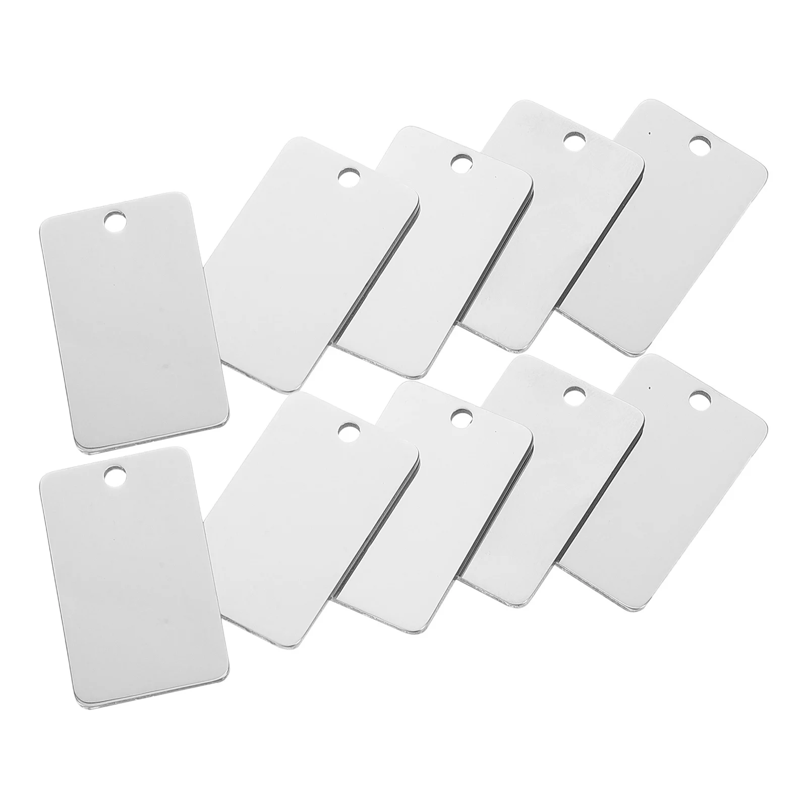 

25Pcs Stainless Steel Mirror Finish Keychain Tags Rectangle Blanks for Engraving DIY Jewelry Making Charms Mini Keyring Blanks